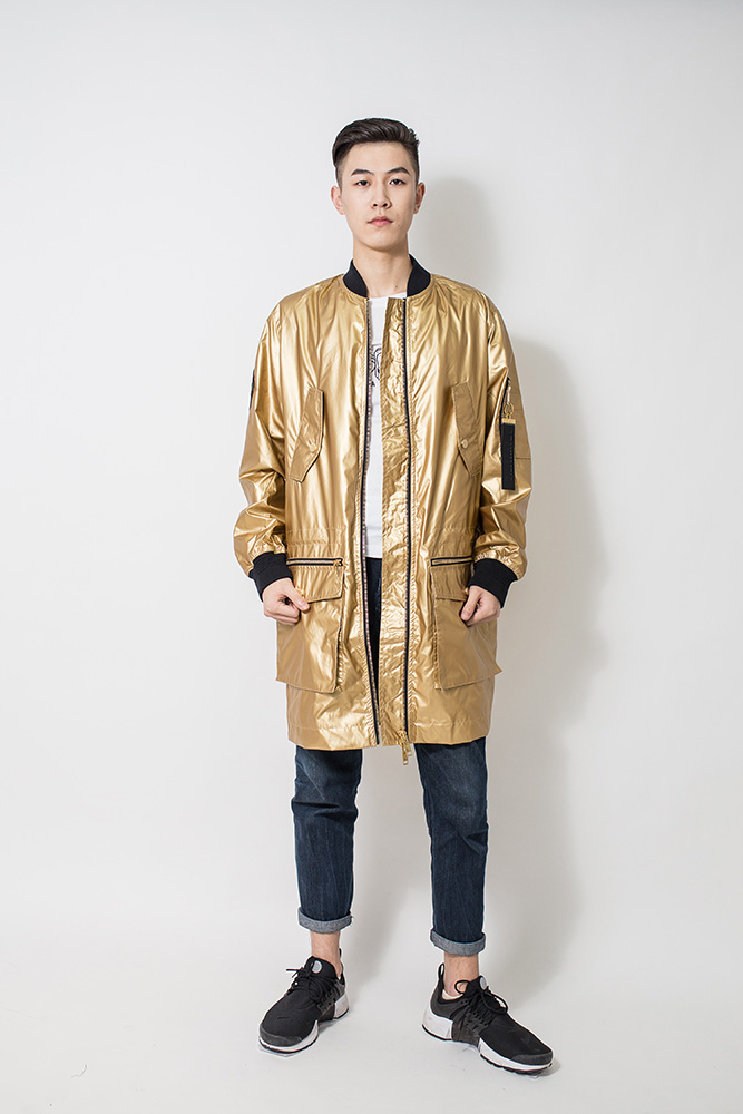 Men's bright gold long coat